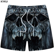 KYKU-pantalones cortos de calavera para hombre, Shorts Cargo informales góticos con estampado 3d Angry, pantalones cortos de Fitness para playa, verano 2018 2024 - compra barato