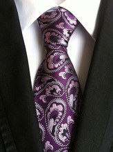 Gravata masculina de luxo roxa floral de alta qualidade 2024 - compre barato