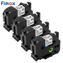 Fimax-TZe-151 para impresora Brother, 4 piezas, compatible con cinta para etiqueta, TZe151, TZe 151, cintas negras en transparente 2024 - compra barato