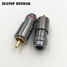 2Pcs New Copper RCA Male Jack No Solder Type Free Welding Gold Plated RCA Plug Conector 2024 - buy cheap