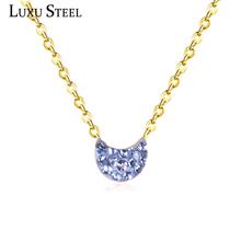 LUXUSTEEL Stainless Steel Necklace For Women Fashion Moon Pendant Necklace 2020 Collars Jewelry Accessories Chrismas Gift 2024 - buy cheap