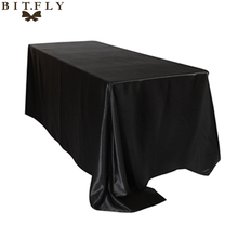 145*320cm rectángulo de mantel blanco y negro de poliéster cubierta de mesa de fiesta de boda eventos banquetes Hotel Casa decoración textil 2024 - compra barato