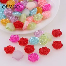 30pcs mix color Flatback Pearl Beads White Resin Flower Cabochon Pearls for Phone Decoration DIY Jewelry Making 17*17mm 2024 - buy cheap