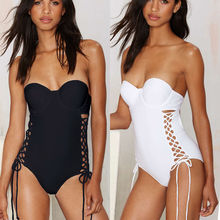 Bañador de una pieza con relleno para mujer, traje de baño de una pieza, Monokini, ropa de playa 2024 - compra barato