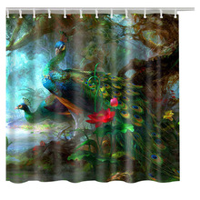 Cortinas de banho pavão penas moda personalizado cortina de chuveiro 3d padrão dos desenhos animados decoração do banheiro 2024 - compre barato