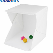 Soonhua-mini caixa de iluminação para fotografia, dobrável, com botão de montagem, led, dslr e softbox 2024 - compre barato