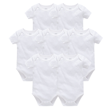2022 em branco roupas de bebê sólido design manga curta algodão verão bebê macacão recém-nascido do bebê meninos meninas roupas 2024 - compre barato