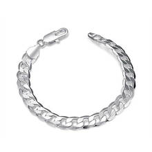 Silver 925 Bracelets for Men Women 8mm Width Chain Bracelet & Bangles Homme Wristband Costume Jewelery Bijoux Gifts 2024 - buy cheap
