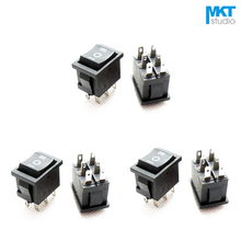 10Pcs Black 21*15mm 6 Pins 3 Positions DPDT Miniature Electrical Rocker Switch 2024 - buy cheap