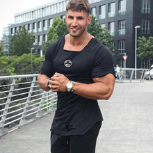 New Brand Clothing Summer Fashion T Shirt Men Ripped Hole Fitness T-shirt Gyms Short Sleeve Solid Slim Fit Tights Tshirt 2024 - buy cheap