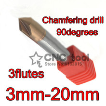 3mm-20mm * 90 graus 3 flautas hrc60 carboneto sólido chanfradura broca cortador de broca countersink broca frete grátis 2024 - compre barato