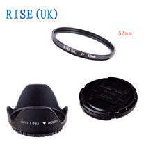 52mm UV Filter+front Lens Cap+Flower Lens Hood For Nikon D5600 D5500 D5300 D7500 D3400 D3300 D750 D5 and Nikon AF-P 18-55mm lens 2024 - buy cheap