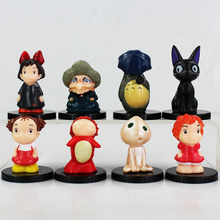 Figuras de acción de personajes de la película Miyazaki Hayao, figuras de personajes de My neipor Totoro, servicio de entrega de Kiki, de la princesa Jiji, Mononoke y Ponyo en PVC, 8 unidades por lote 2024 - compra barato