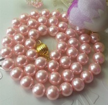 8mm Rosa océano Shell perlas collar perla joyería cuerda cadena collar perlas moda joyería fabricación 35 pulgadas (min Order1) 2024 - compra barato