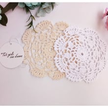 Free Shipping 50pcs/lot Wholesale DIY Household Handmade Flower Crochet Doilies Round Cup Mat Pad 14-15.5cm Coaster Placemats 2024 - buy cheap