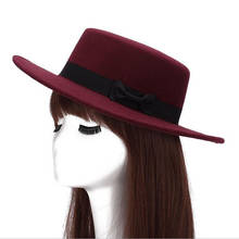 2016 Autumn Winter Mens Hats Fedoras Vintage Women Girls Felt Fedoras Flat Top Jazz Hat Church Hats Bucket Hat Chapeau 2024 - buy cheap