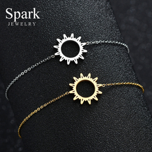 Cute Unisex Stainless Steel Sun Bracelets & Pendant Fashion Gold Color Pulsera With Adjustable Link Chain Wedding Gift 2024 - buy cheap