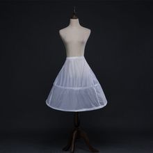 Falda interior blanca de dos aros para niñas, de 65cm enagua, elástica, de Cintura de una capa, crinolina, medio deslizamiento 2024 - compra barato