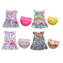 Hooyi Summer baby girl clothes Baby Dresses + Underpants Sets Bebe clothing Suit bebes dress Newborn Outfits 2024 - buy cheap