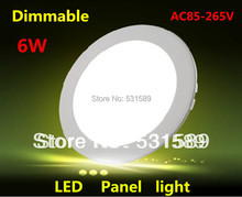 Wholesale50pcs/Lot 6W Dimmable Round  led panel light AC85-265V ceiling Light 520lumens, Free Shipping 2024 - buy cheap