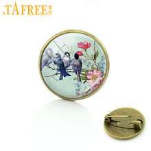 TAFREE Christmas brooches for men and women Blue Birds Branch pins jewelry New Year gift Vintage Handmade Dress Accessories C262 2024 - buy cheap