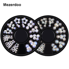 2Wheels Women Fashion Glitter Pearl Mixed Size White Beige AB Stones Nail Art Rhinestones DIY Art Nail Manicure Decoration Tools 2024 - buy cheap