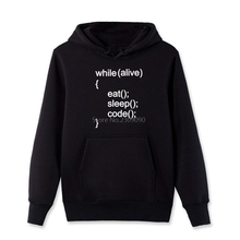 Eat Sleep Code Computer Programmer Hoodies Men Cotton Fleece Sweatshirt Cool Coat Tops Harajuku Streetwear 2024 - buy cheap