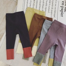 2019 Spring New Cotton Pants Baby Knitted Leggings Patchwork Long Trousers Kids Trousers Wild Pants For Girl and Boy LZ257 2024 - buy cheap