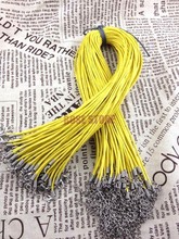 18 pulgadas cordones ajustables para hacer collares 2mm collar amarillo cordón con cierre de langosta para fabricación de joyería DIY 100 unids/lote 2024 - compra barato