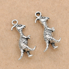 KJjewel Antique Silver Plated Dragon Dinosaur Charms Pendants Jewelry Making Bracelet DIY Jewelry Findings Handmade 23x10mm 2024 - buy cheap