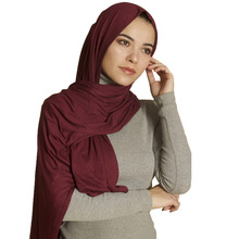 H621 Maxi plain cotton elastic jersey long scarf muslim big shawl headwrap maxi scarf 180*80cm 2024 - buy cheap