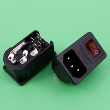 YuXi com 10A fusível! Red Rocker Switch Fused IEC 320 C14 Inlet Tomada Conector Conector Do Interruptor Do Fusível 2024 - compre barato