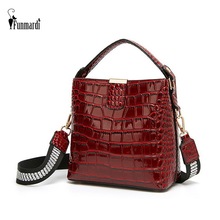 FUNMARDI Crocodile Patent Leather Shoulder Bags Luxury Handbag Women Bags Designer Crossbody Bags Brand Bucket Bag Tote WLHB1961 2024 - buy cheap