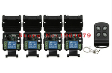 Mini interruptor de controle remoto sem fio, dc 12 v 1ch, código de aprendizagem, 4 peças, receptor, 1 peça, transmissor com quatro botões