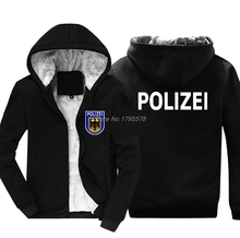 Inverno moda masculina zíper engrossar camisola nova bundespolizie cidades berlim força especial da polícia bundespolize hoodies jaqueta 2024 - compre barato