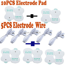 10PCS Electrode Pad +5PCS 2.5mm wire/ Pack Electrode Pad Connector Wire For Tens Acupuncture Digital Therapy Machine Massager 2024 - buy cheap