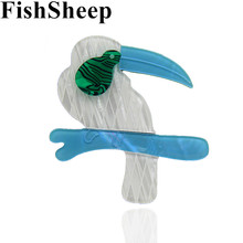 FishSheep-broches acrílicos con diseño de pájaro para mujer, broche hecho a mano, Pin, ramillete, Animal encantador, para camisa y cuello 2024 - compra barato