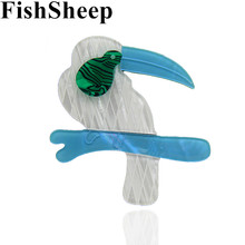 FishSheep Moda Acrílico Broches Pássaro Artesanal Linda Pica Animais Broche de Pino de Jóias Para As Mulheres Colarinho Clipe 2024 - compre barato