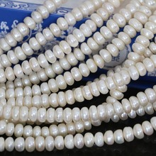 Abaco de alto grado blanco perlas de agua dulce naturales moda mujer apto para collar fabricación de joyas 15 pulgadas B1342 2024 - compra barato