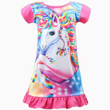 2018 Baby Kid Summer Princess Unicorn Dresses Girls Christmas Birthday Party Vestidos Dress Children Short Sleeve Clothing 2024 - buy cheap