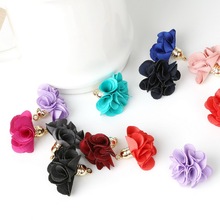 New Fashion 10pcs/lot Mix Color 3x2.5cm Fabric Flower Tassel Charms Pendants for DIY Keychain Cellphone Straps Earrings Making 2024 - buy cheap