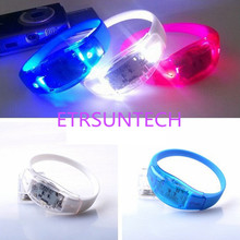 100pcs/lot Led Voice Control Bracelets Luminous Wristband Night Light Kids Toys glow In The Dark Party Accessories 2024 - buy cheap