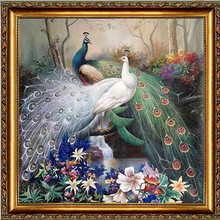 oneroom Handmade Animal Forest Couple Peacock Needlework Embroidery DIY DMC Crafts Cross Stitch Kits 14CT Unprinted Home 2024 - buy cheap