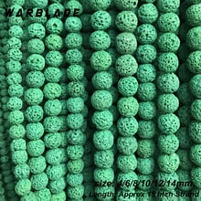 WBL Natural Black Volcanic Stone Beads Green Rock Lava Round Loose Stone Beads 4-12mm For DIY Necklace Bracelet Jewelry Making 2024 - buy cheap