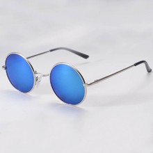 Hippie Women Man Retro HD  Sunglasses Round Lens Metallic Reflective Mirror Vintage Glasses Eyewear 2024 - buy cheap