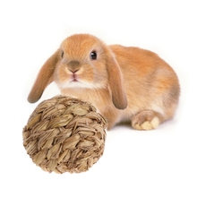 10cm Pet Chew Toy Natural Grass Ball with Bell for Rabbit Hamster Guinea Pig for Tooth Cleaning 2024 - buy cheap