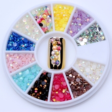 Nail Art Charms Multicolor Many Styles Mix Rhinestone in Wheel Design Stone Decorations Strass Jewelry DIY  Adhesive Beads Gems 2024 - buy cheap