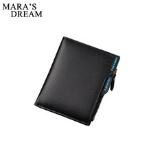 Mara's Dream New 2018 Men Wallets Coin Purse Mens Wallet Money Purse Soft PU Card Case New Classic Soild Pattern Designer Wallet 2024 - buy cheap