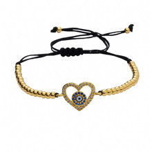 Anil Arjandas women's Bracelets , 24k Gold Color Beads with Zircon Heart shape Connector Eyes  in Jewelry  wholesale Quantity 2024 - buy cheap