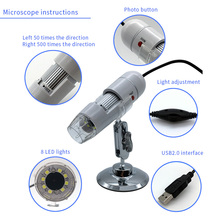 UANME-microscopio Digital para cámara de vídeo, endoscopio, lupa, USB 8LED 50-500X 2MP 2024 - compra barato